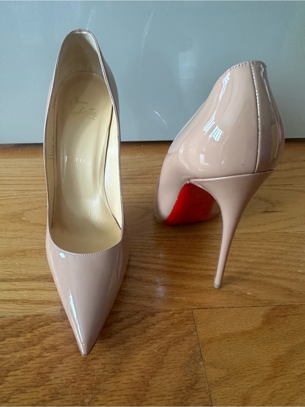 Christian Louboutin Blush Patent So Kate Pointed-Toe Stiletto Pumps